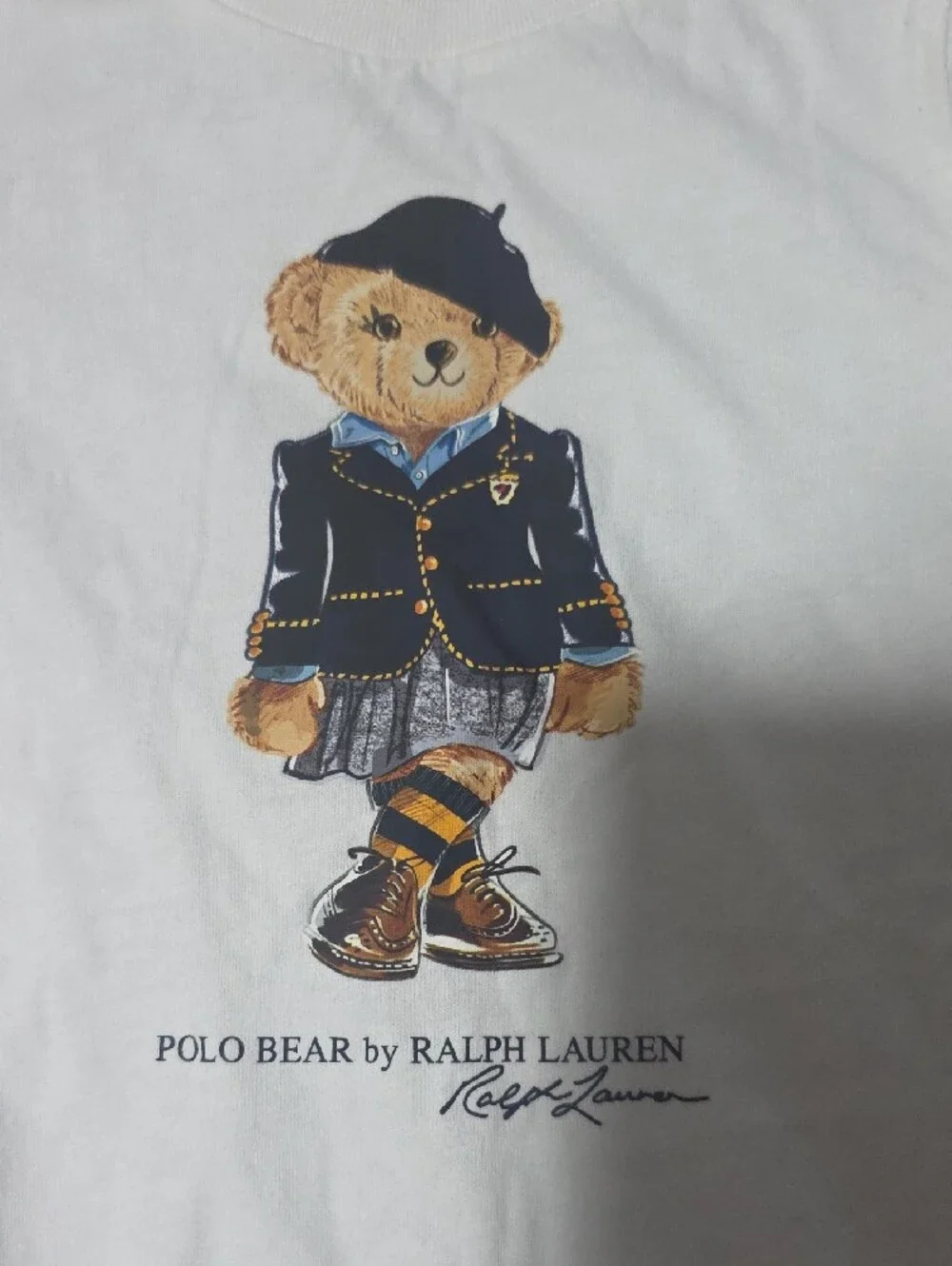 Ralph Lauren White Kids Polo Bear Tee Dress.